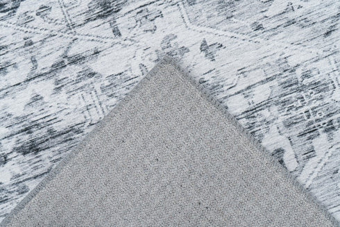 Soho 401 Silver Grey Machine Washable Rug with Floral Medallion - ADORE RUGS and FLOORING